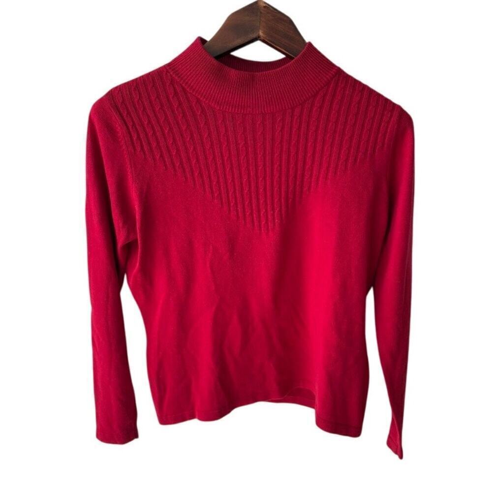 Liz Claiborne Collection Red Petite Silk Cashmere Sweater P